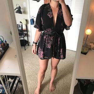 Open back floral Romper